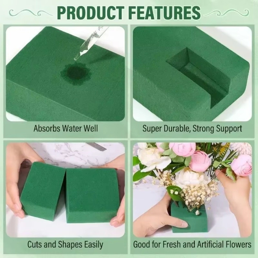 Bouquet Holder Foam - Zielona pianka do aranżacji kwiatów, prostokątna,