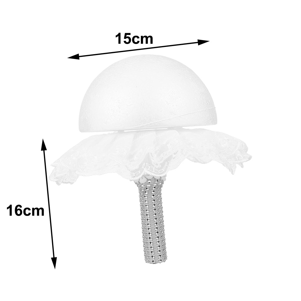 Bouquet Holder Foam - Biały koronkowy uchwyt na bukiet z