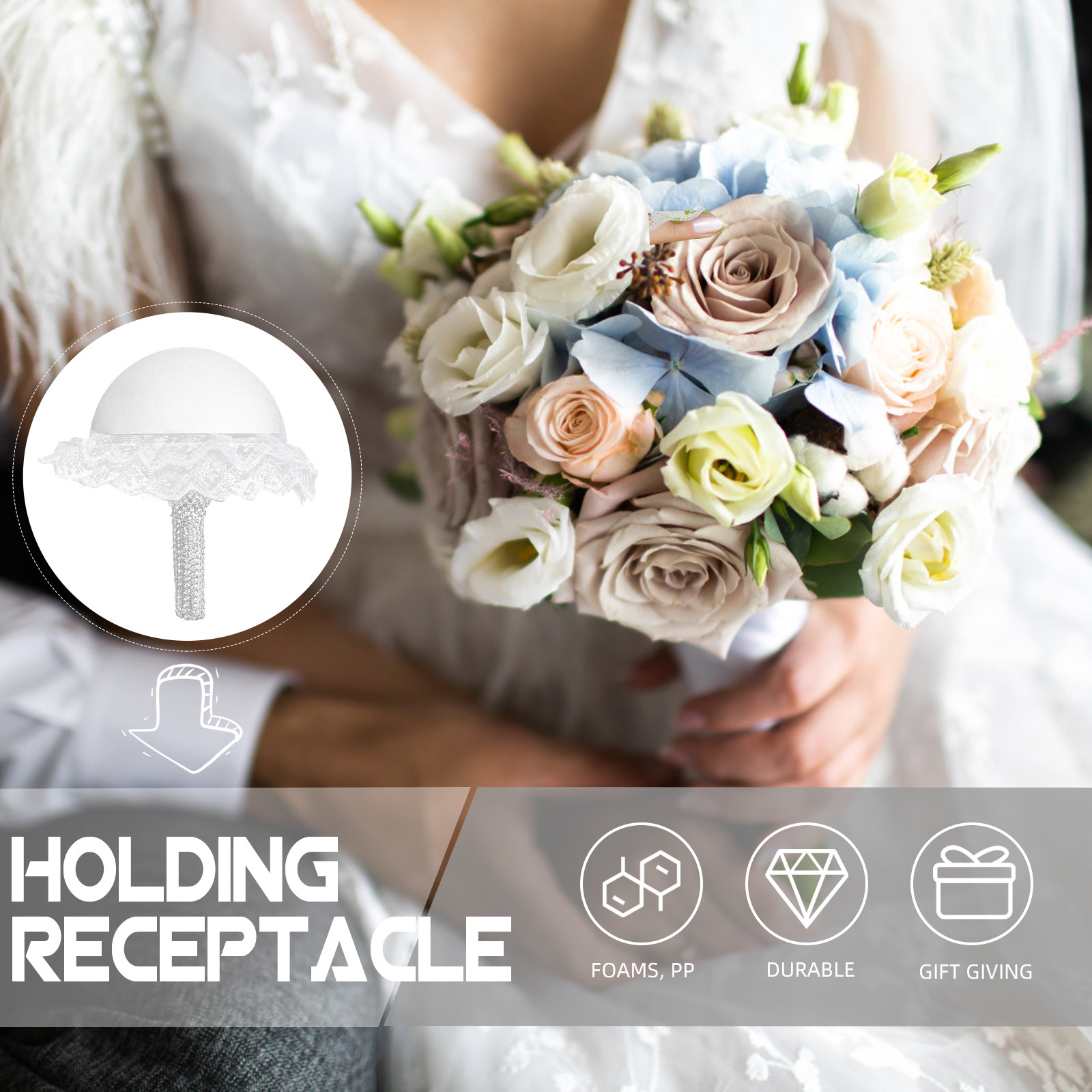 Uchwyt na bukiet ślubny, baza  – Bouquet Holder Foam recenzja i cena