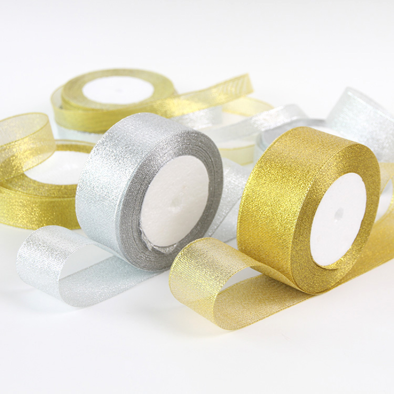 Złota/srebrna wstążka z organz – Ribbon Organza Roll recenzja i cena