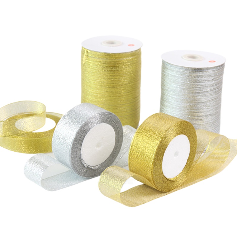 Złota/srebrna wstążka z organz – Ribbon Organza Roll recenzja i cena