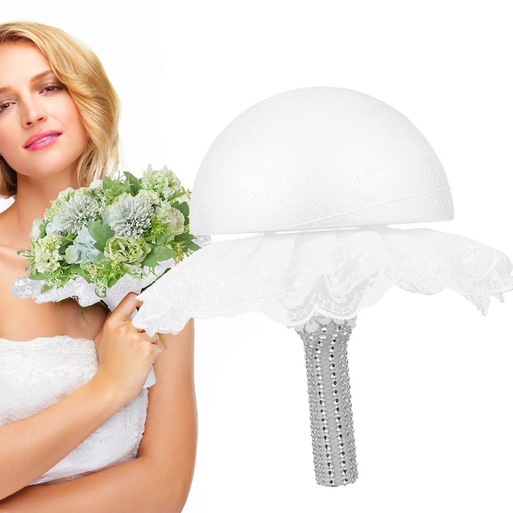 Biały koronkowy uchwyt na buki – Bouquet Holder Foam recenzja i cena